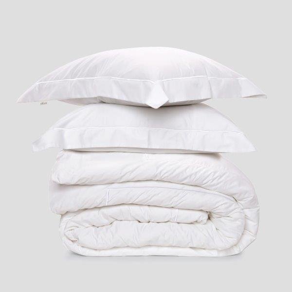 סט סאטן 500 עם מסגרת רקומה בלבן Luxury White - פספרטו